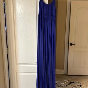 Royal blue cotton, maxi sundress